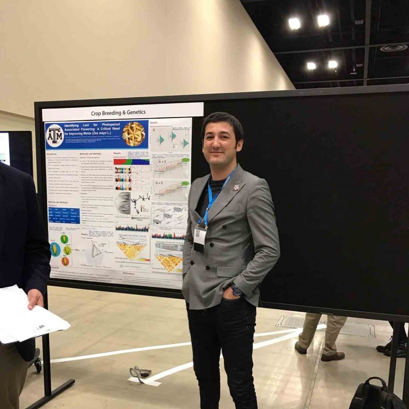 Alper Adak with his research poster.